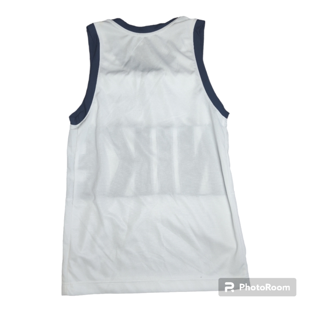 Men's Nike Dri Fit Graphic Print Logo Basketball Jersey Size S White Blue - Picture 3 of 5